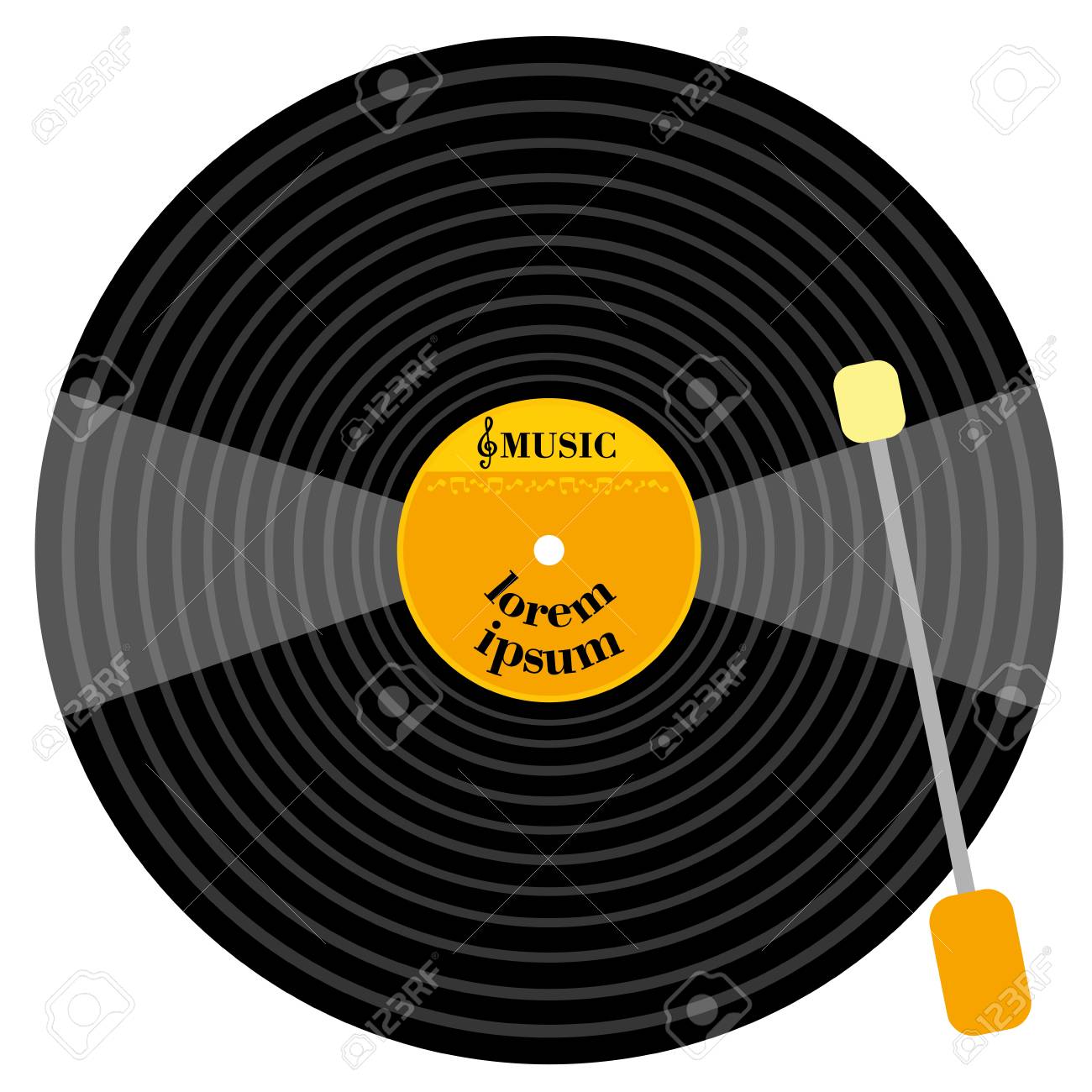 蓄音機ビニール Lp レコード音楽に注意を 古い技術 現実的なレトロなデザイン ベクトル アート イメージ イラスト のイラスト素材 ベクタ Image