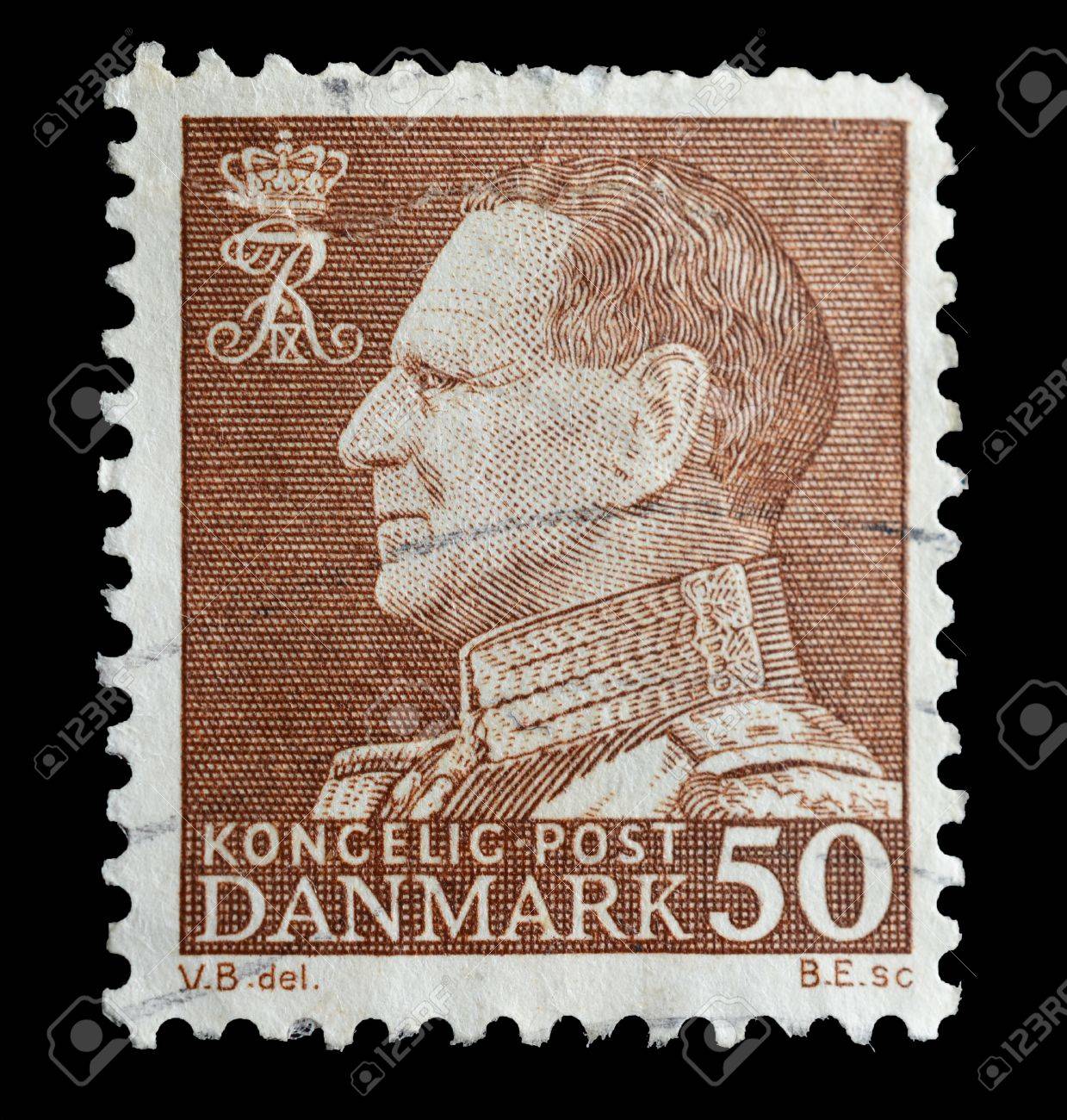 デンマーク - 切手、1967 年 1967 年王フレゼリク 9 世の肖像画を示し