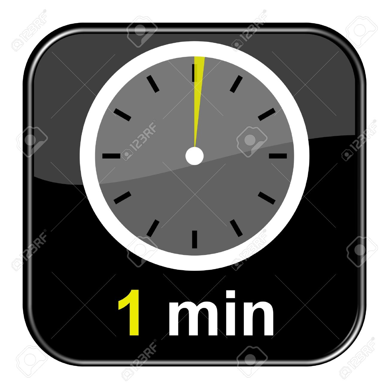 glossy black button 1 minute stock photo picture and royalty free