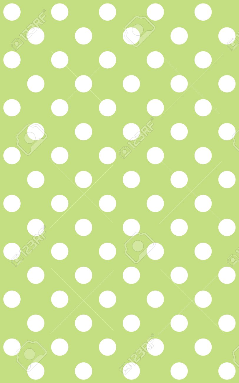 Pattern with white polka dots on light green background. 7500752