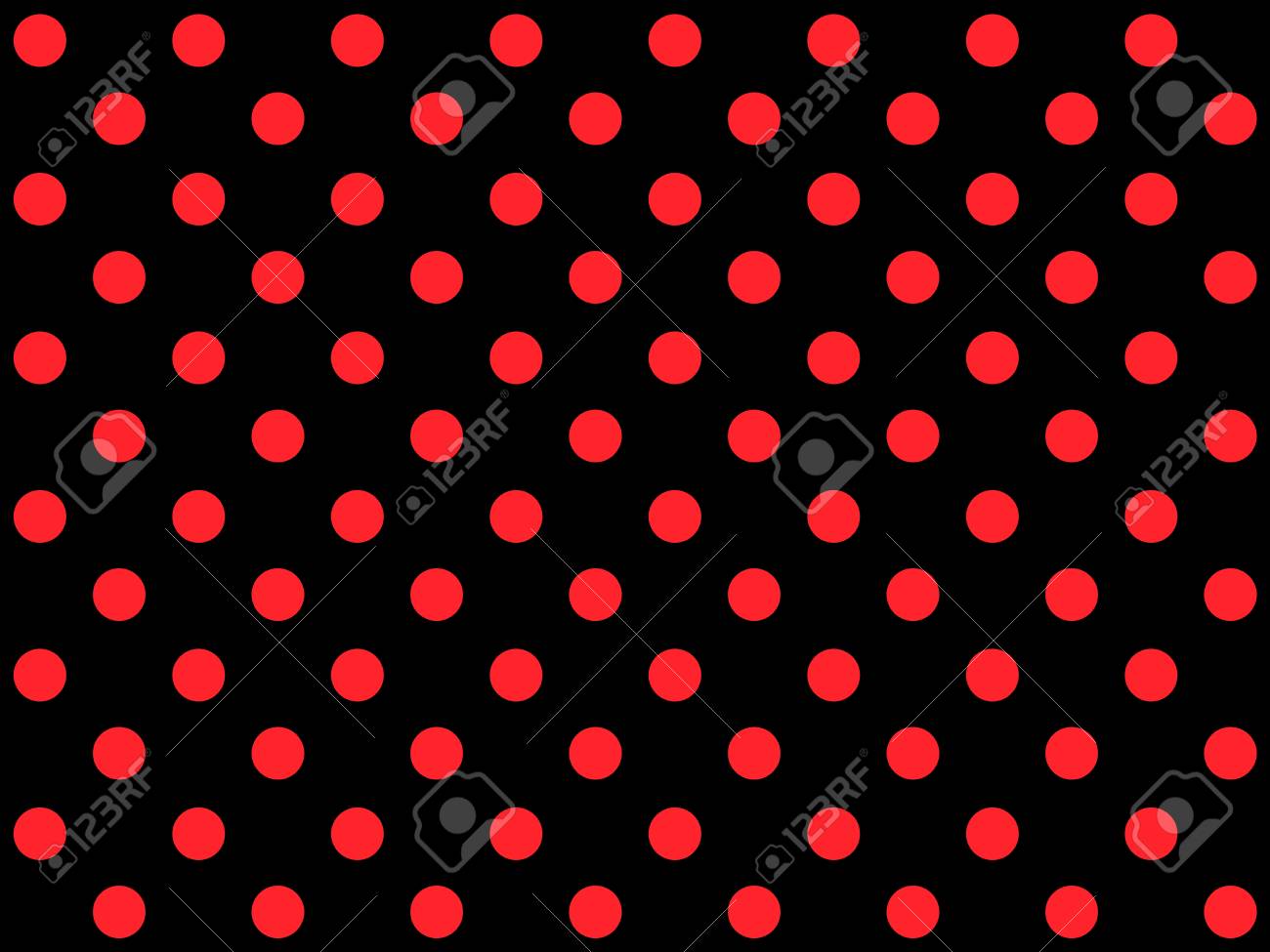 Seamless Red And Black Polka Dot Background