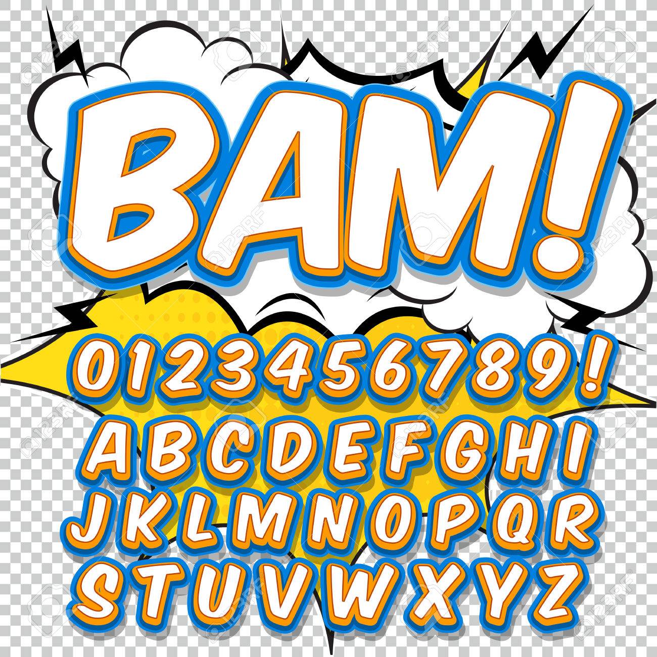 alphabet collection set comic pop art style light color version