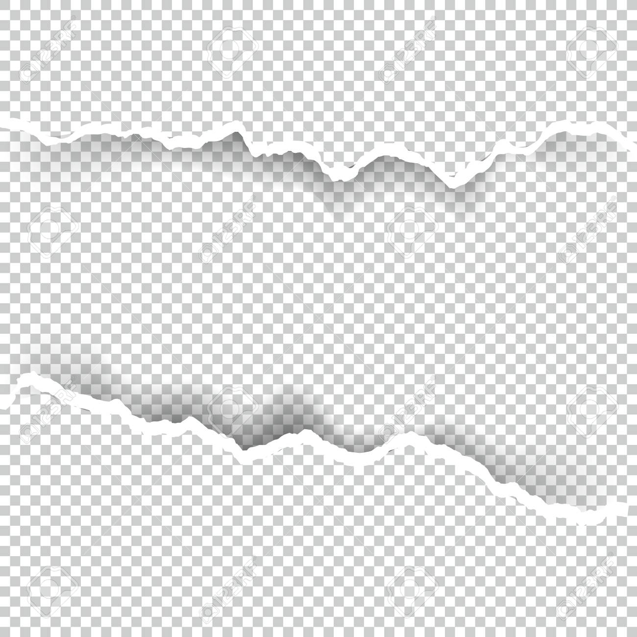 透明な背景に破れた紙 のイラスト素材 ベクタ Image