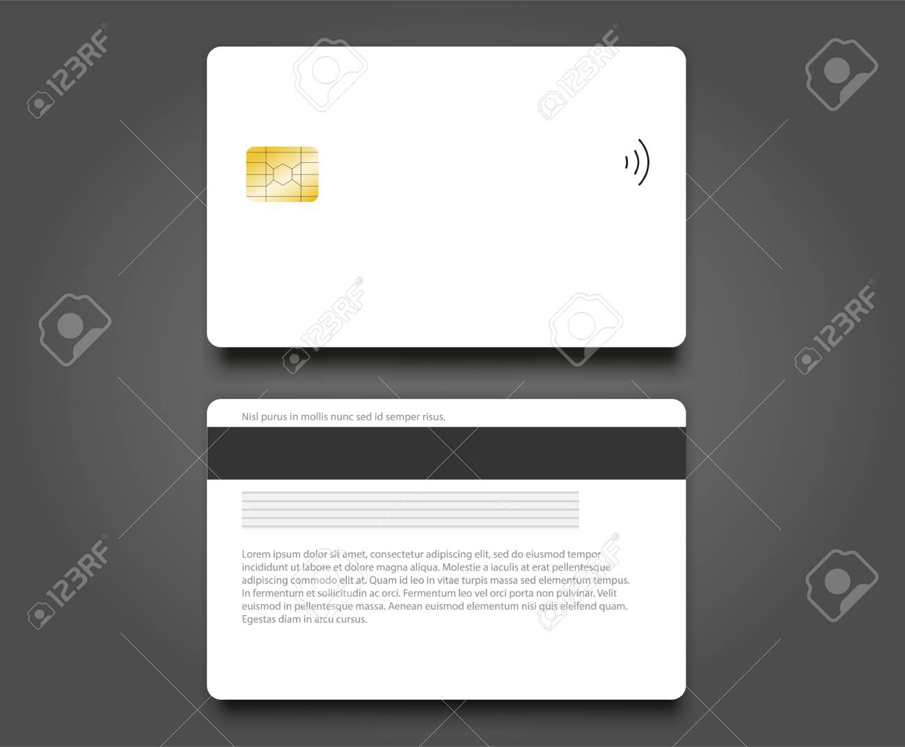 banking chip credit card realistic mockup clear plastic card plastic card template