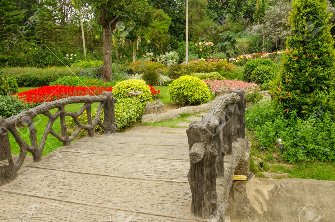 Coloridos Macizos De Flores En Un Bonito Parque En El Jardín De Tailandia  Fotos, Retratos, Imágenes Y Fotografía De Archivo Libres De Derecho. Image  25367821.