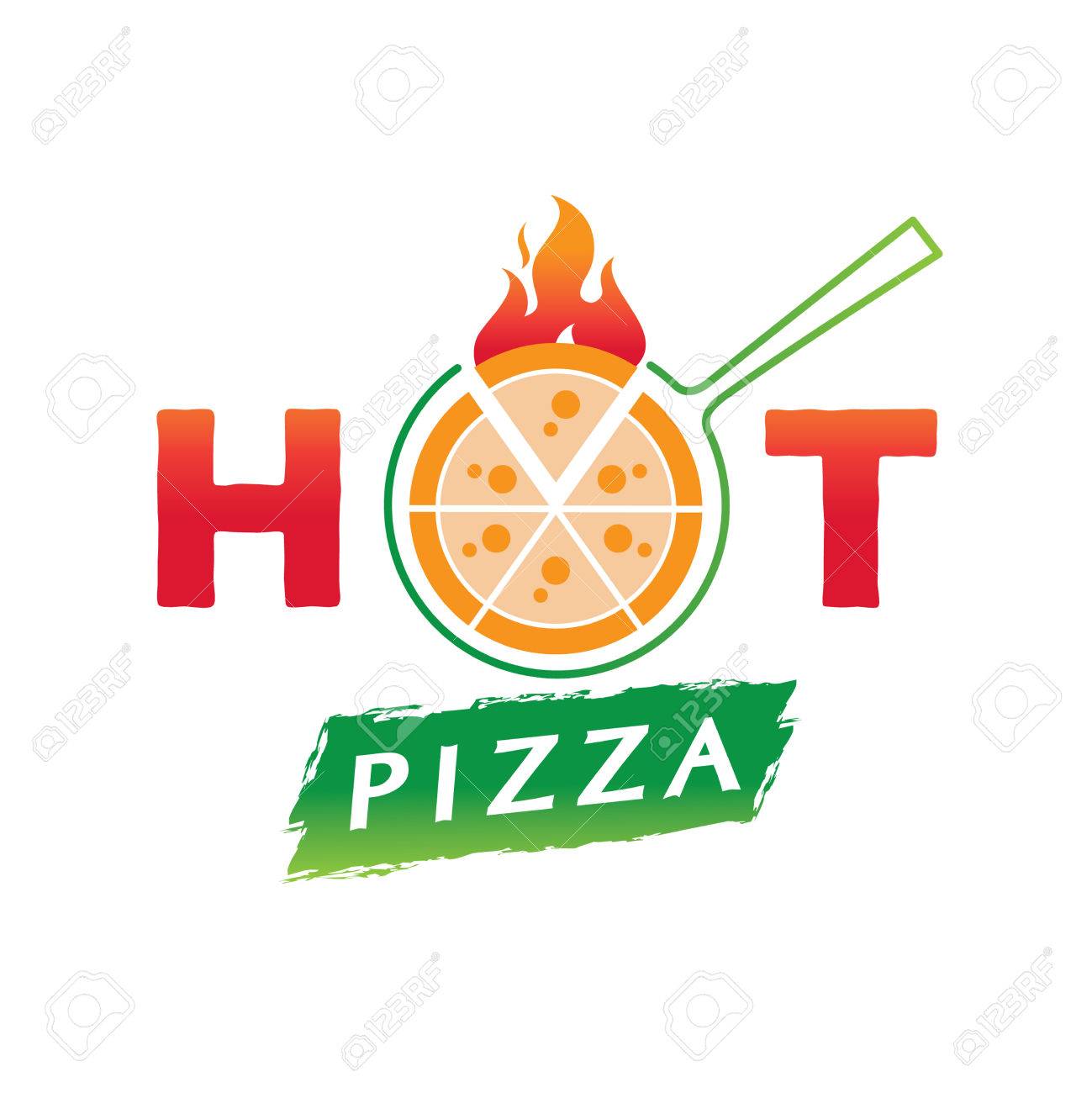 熱い炎と木材チョップ イラスト ロゴ デザインのピザのイラスト素材 ベクタ Image 79466940