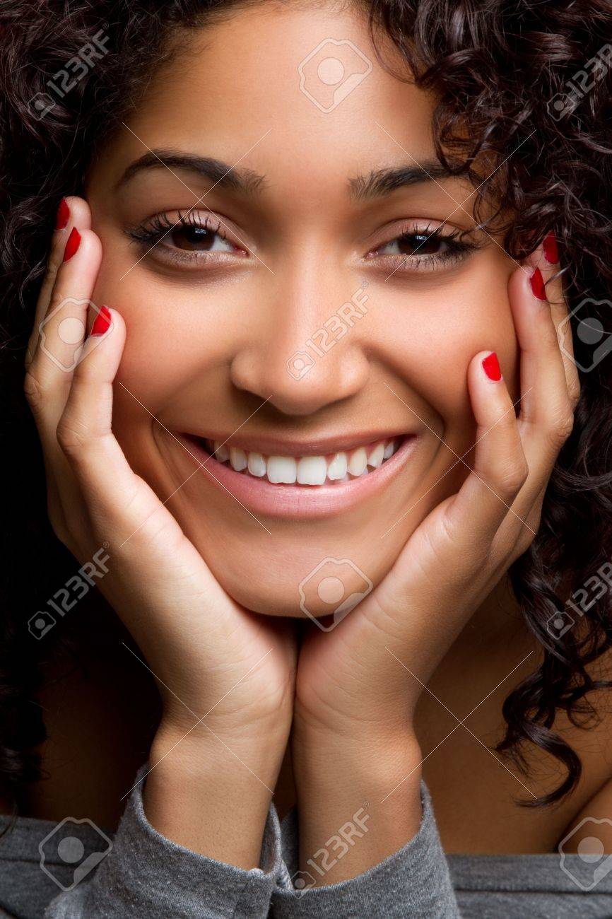 Beautiful black woman smiling portrait - 6990977 Beautiful black woman smiling portrait - 6990977