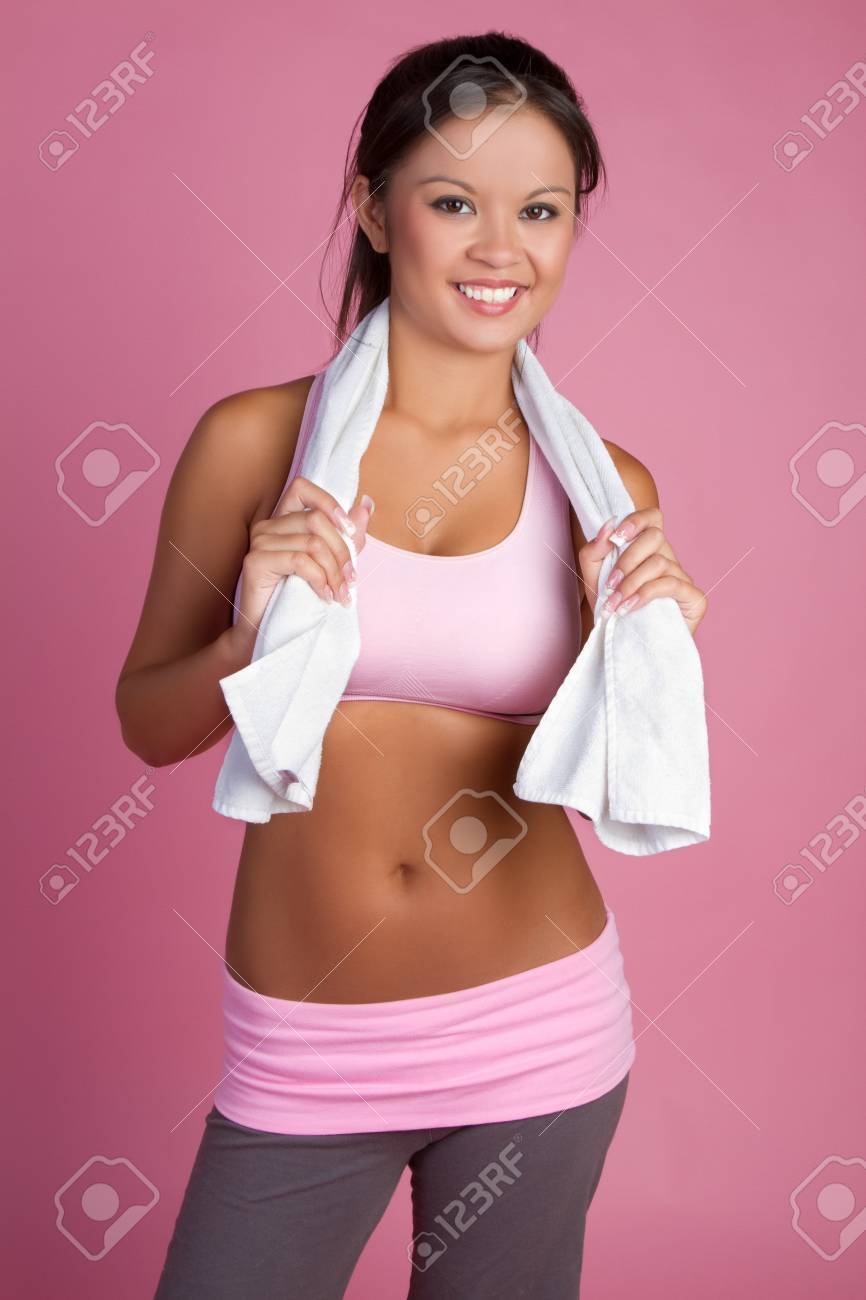 Beautiful smiling fitness woman resting - 9691074 Beautiful smiling fitness woman resting - 9691074