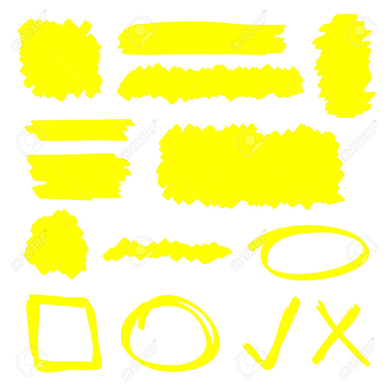 Yellow Highlighter Marker Illustration Set Royalty Free Cliparts Vectors And Stock Illustration Image
