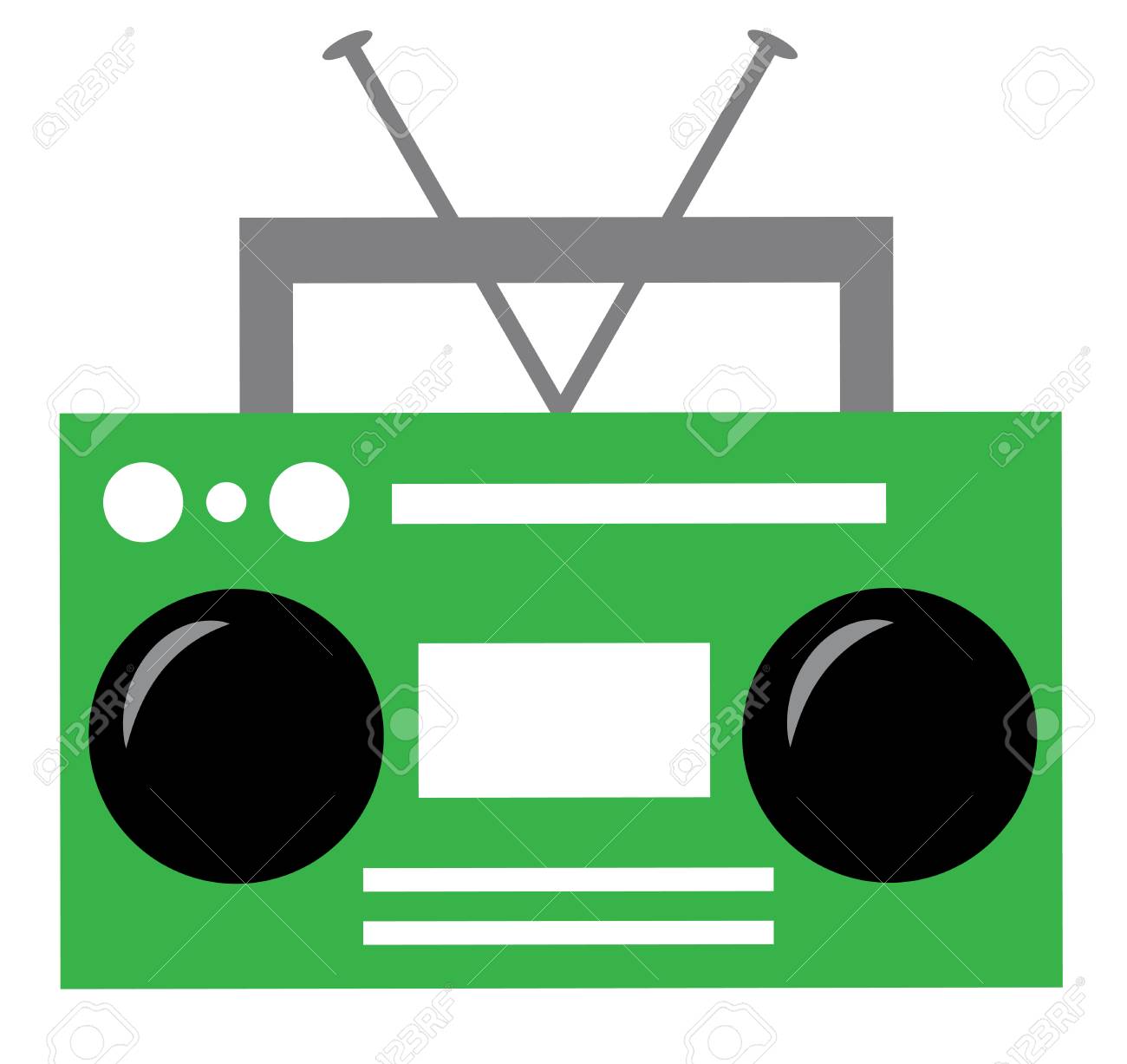 緑のラジカセ のイラスト素材 ベクタ Image