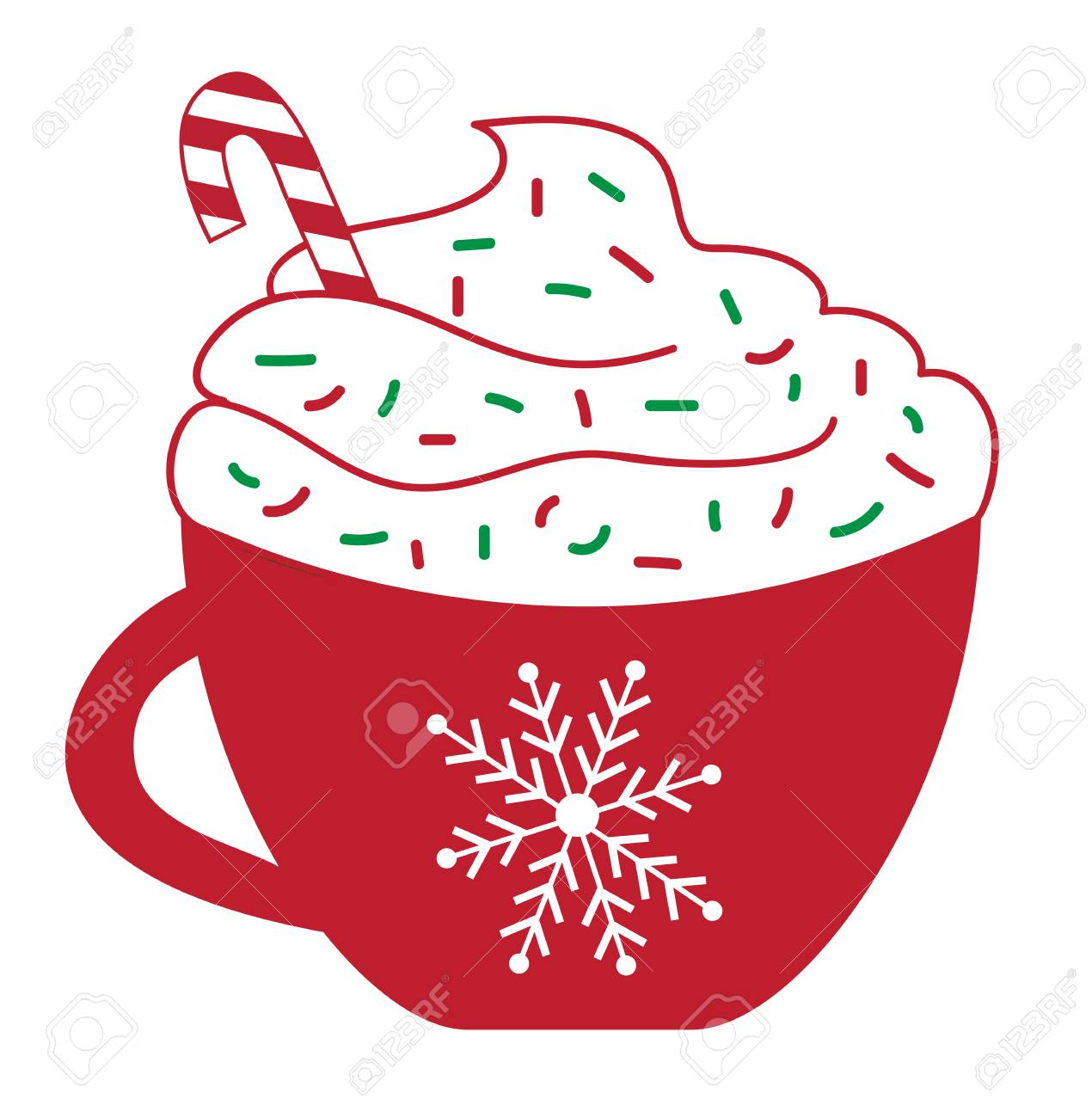 Weihnachtskonzept Pfefferminz Latte Mit Rot Und Grun Bespruht Und Zuckerstange In Der Roten Schale Lizenzfrei Nutzbare Vektorgrafiken Clip Arts Illustrationen Image 92146853