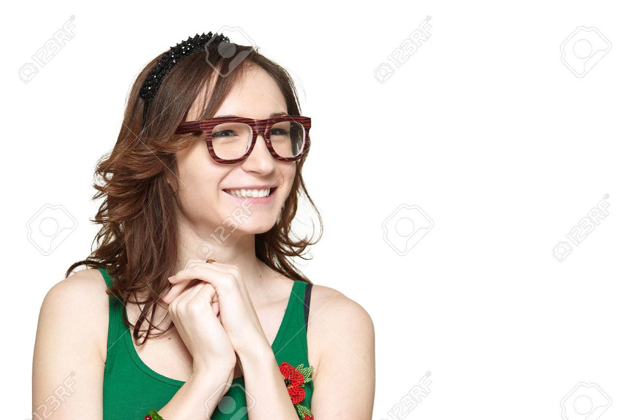 hübsches Mädchen, das nerd