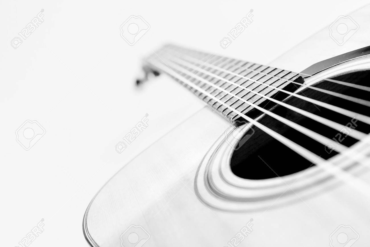 Guitar convert a black and white photographs and high key photography stock photo