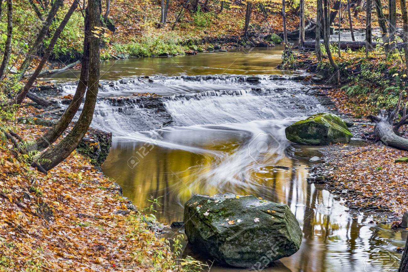 This Small Cascading Waterfall Is On Deer Lick Creek Just Upstream From Bridal Veil Falls In Ohio S Cuyahoga Valley National Park Stock Photo Picture And Royalty Free Image Image