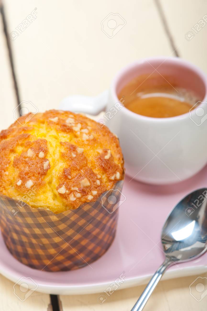 Coffee And Muffin Served On A Pink Heart Shaped Dish Stock Photo - 865x1300 - jpeg Coffee And Muffin