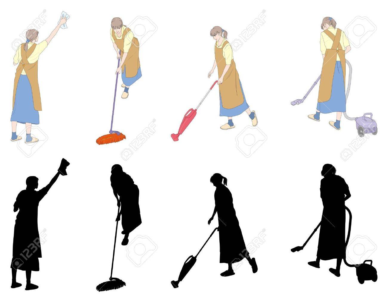 Housework Cleaning Woman Royalty Free Svg Cliparts Vectors And Stock Illustration Image