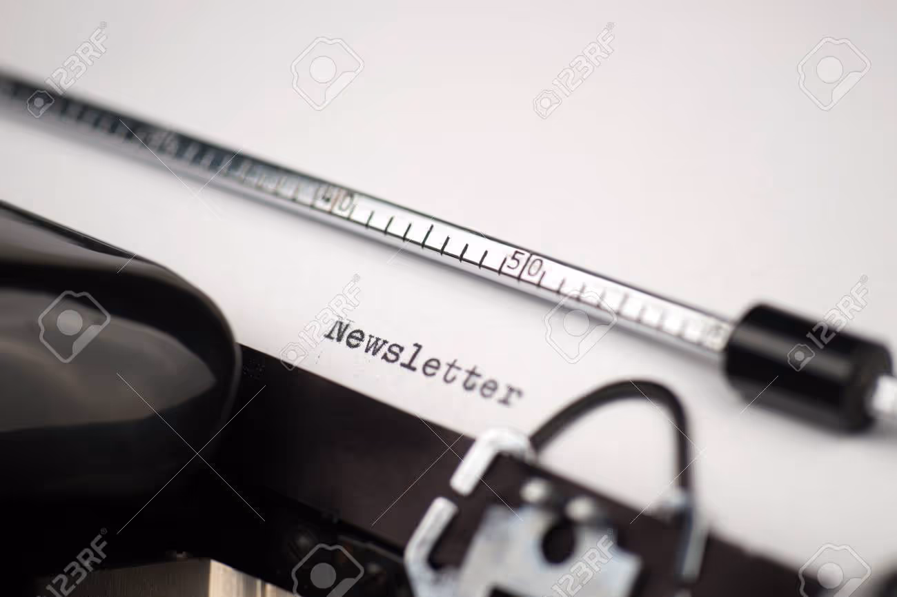 Close up view - Newsletter - written on an old typewriter - 51532626 Close up view - Newsletter - written on an old typewriter - 51532626