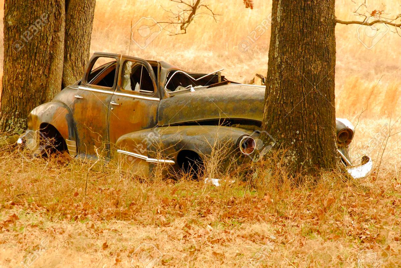 Old Wrecked Car In Field In Arkansas Stock Photo Picture And Royalty Free Image Image 101862370