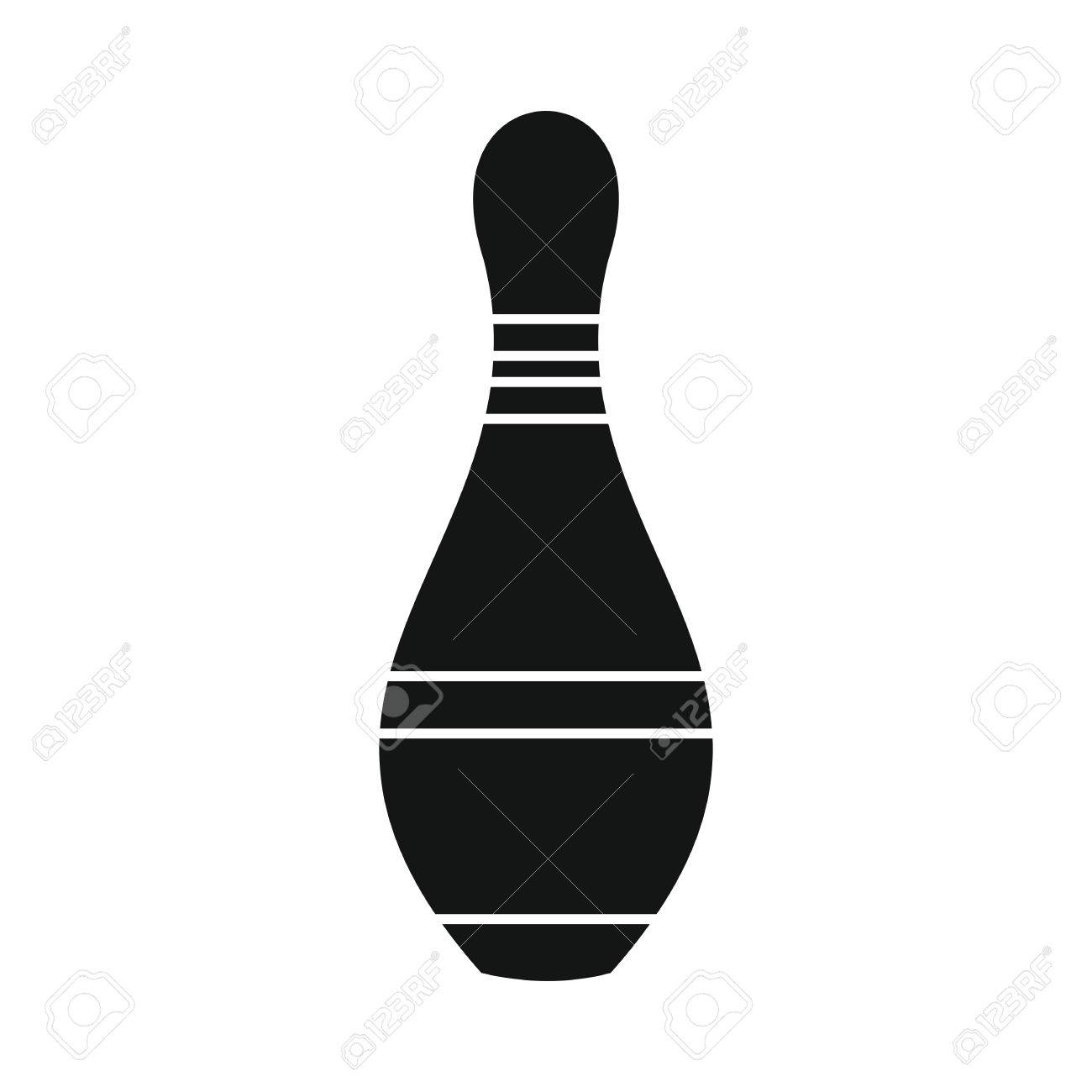 skittle for bowling in silhouette style vector illustration royalty