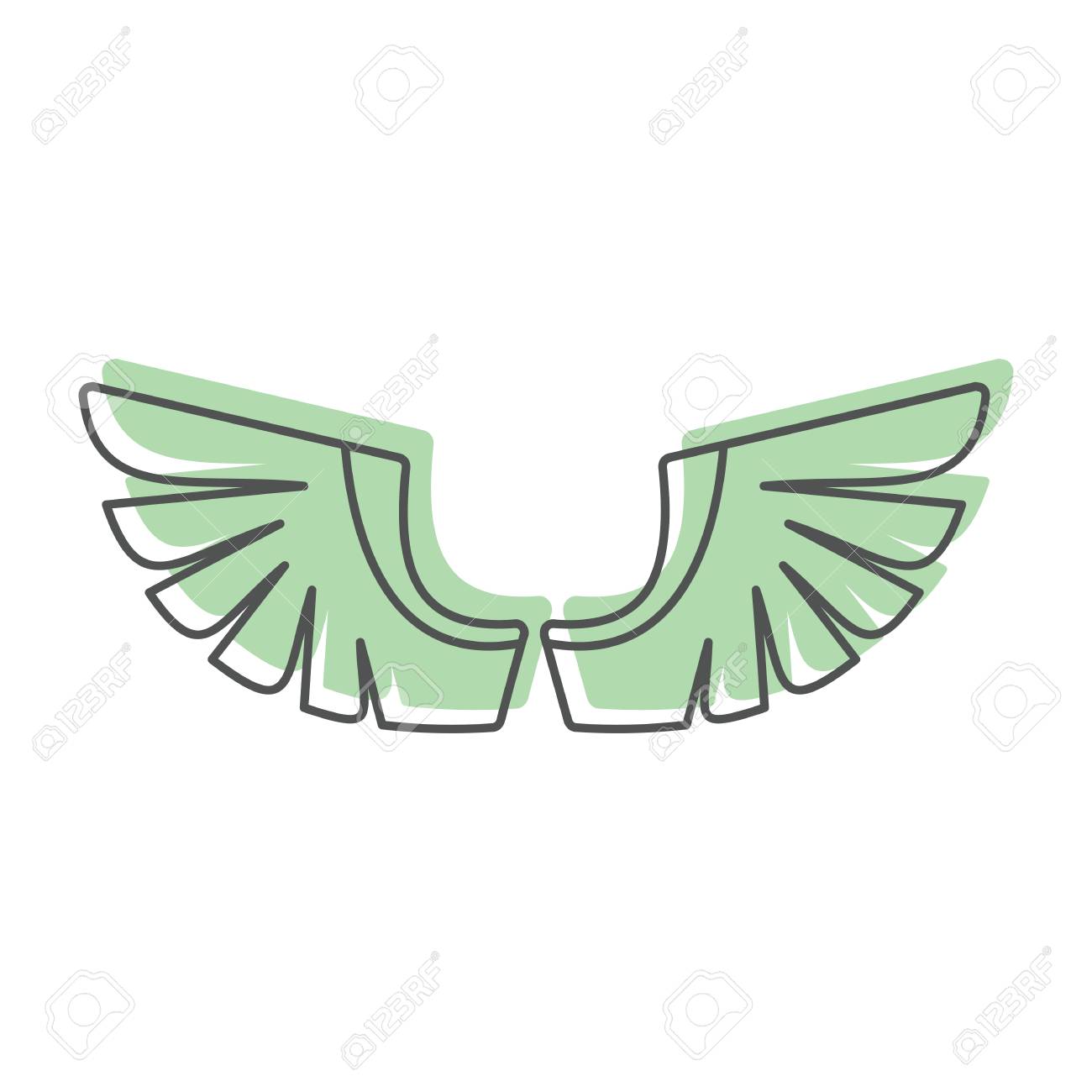 angel wings doodle icon