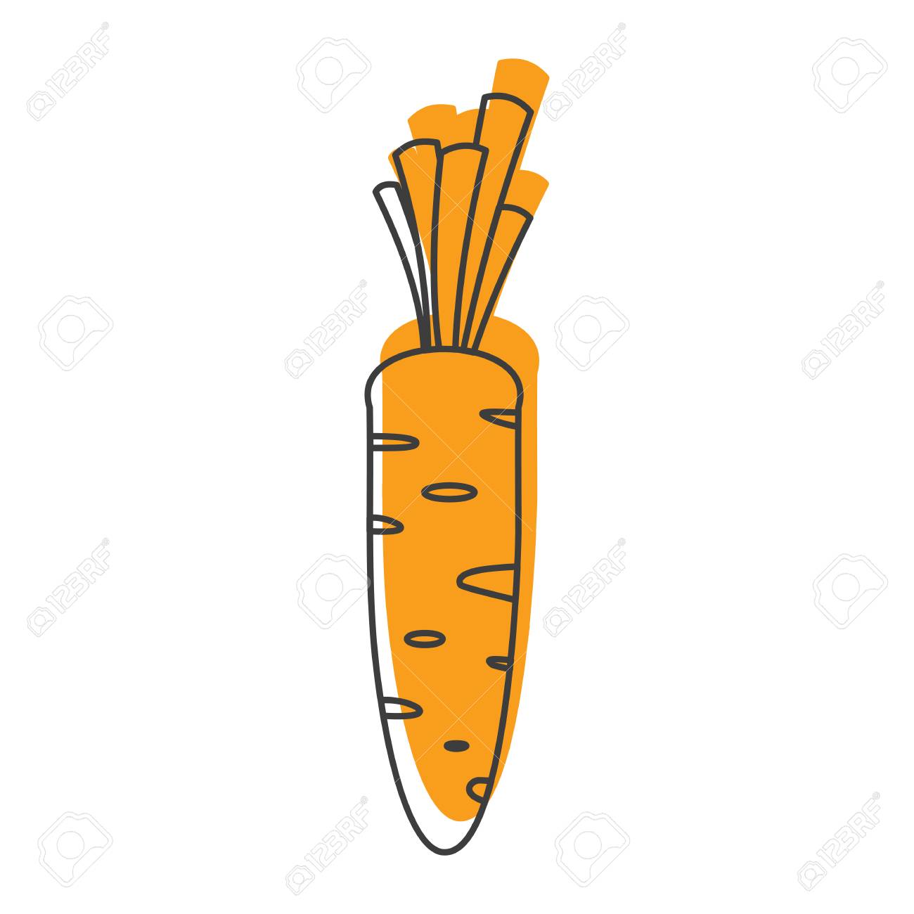carrot doodle icon vector