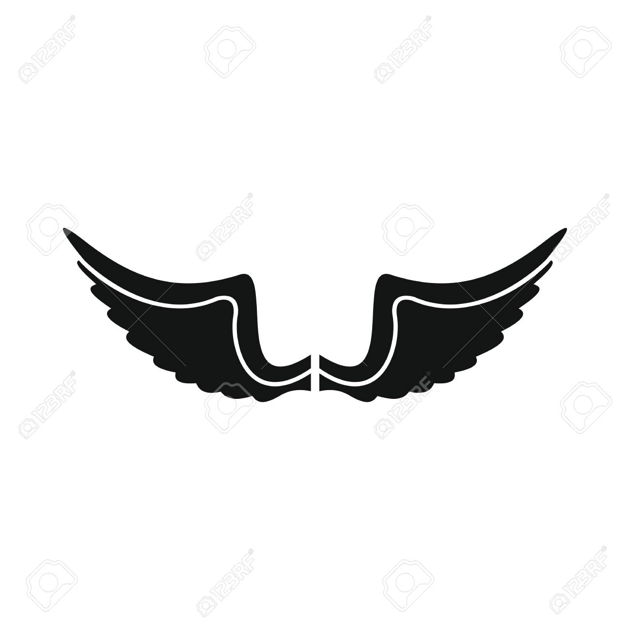angel wings black simple