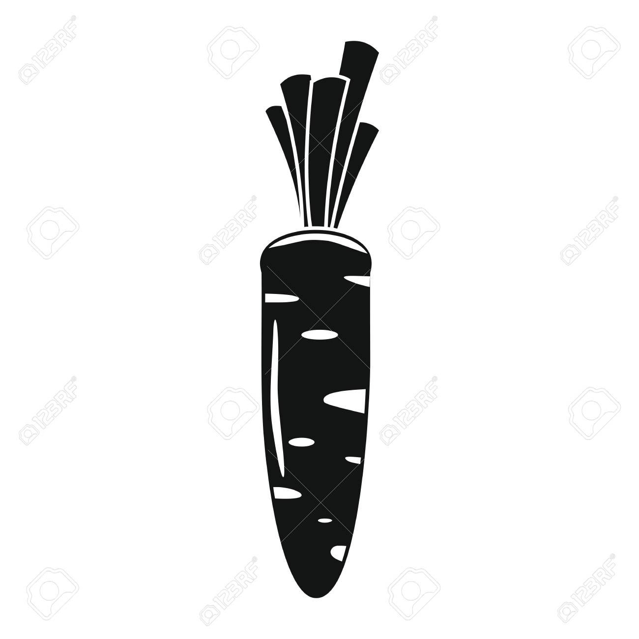 carrot black simple silhouette