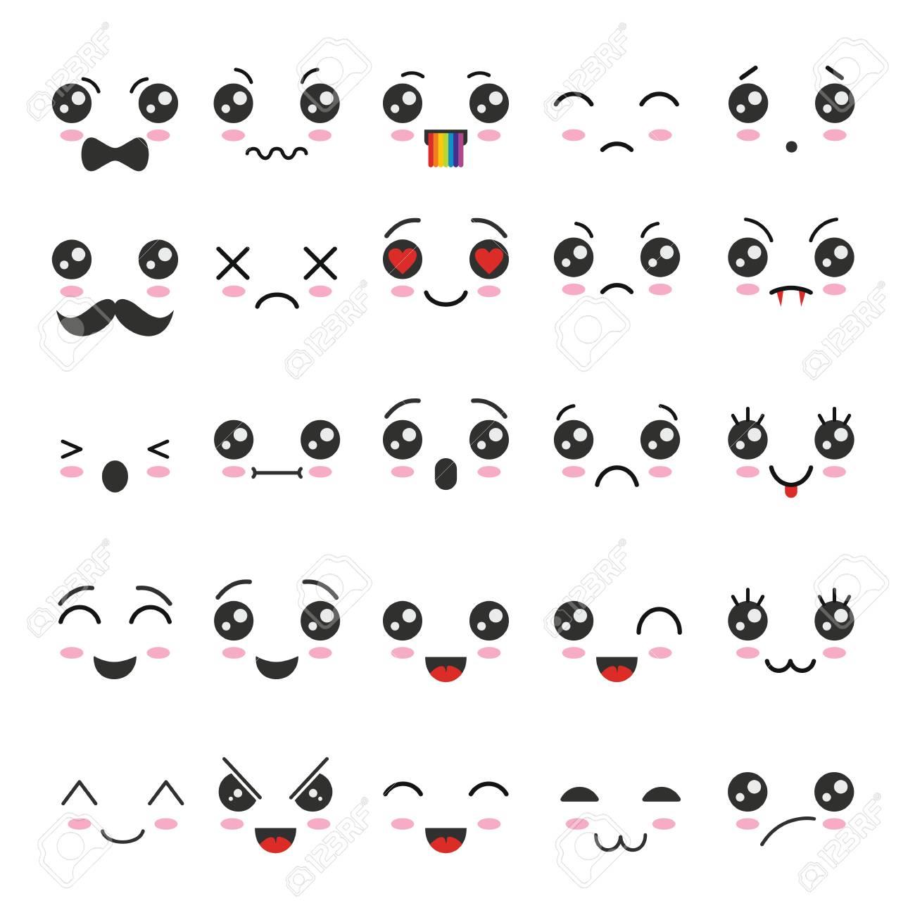 ojos y bocas kawaii - Descuento online - ojos y bocas kawaii - Descuento online -
