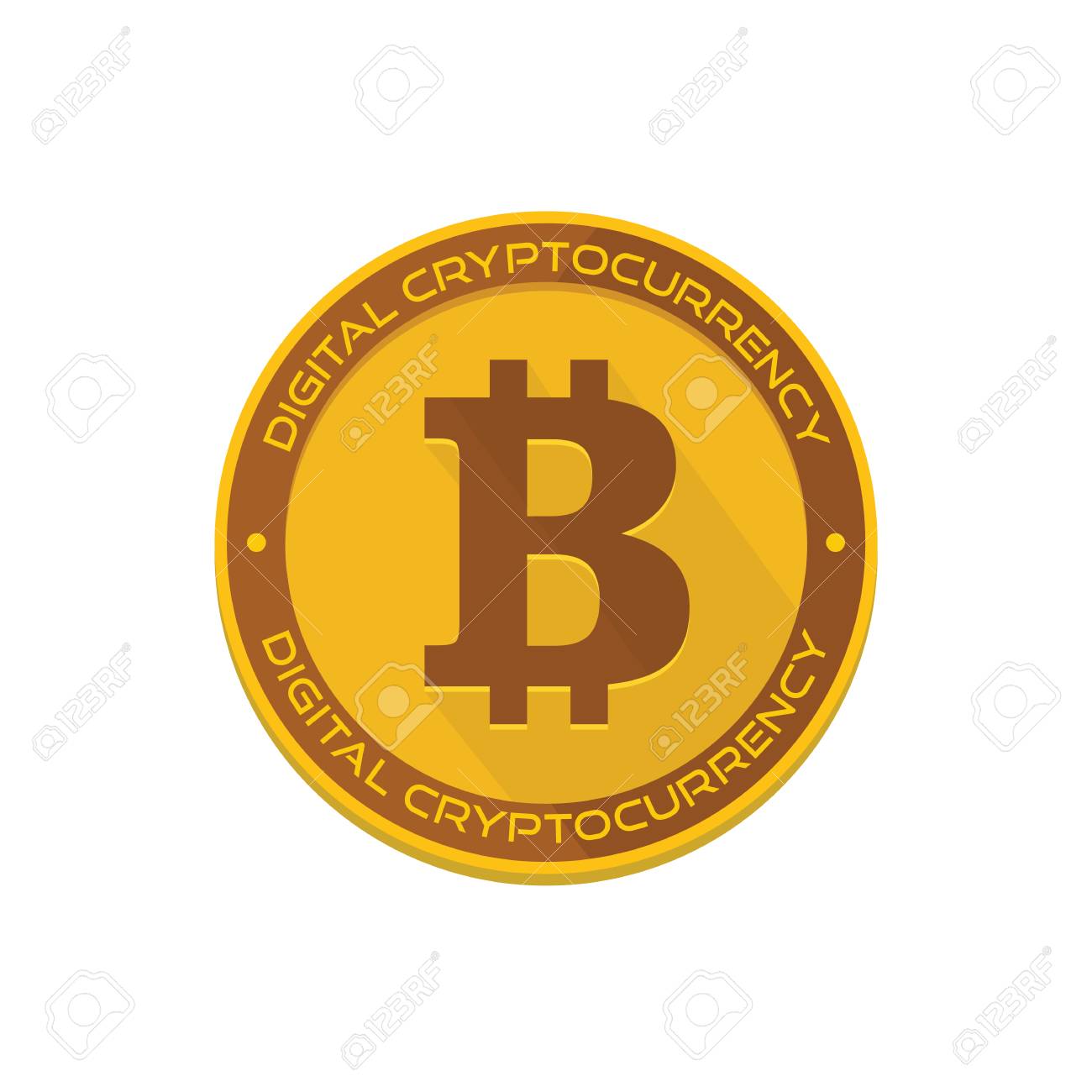 フィンテックネットバンキングとブロックチェーンの概念のための漫画の黄金のビットコインコインベクトルイラスト。ゴールデンビットコイン マネー、インターネットファイナンスコインベクトルイラストのイラスト素材・ベクター Image 91174736