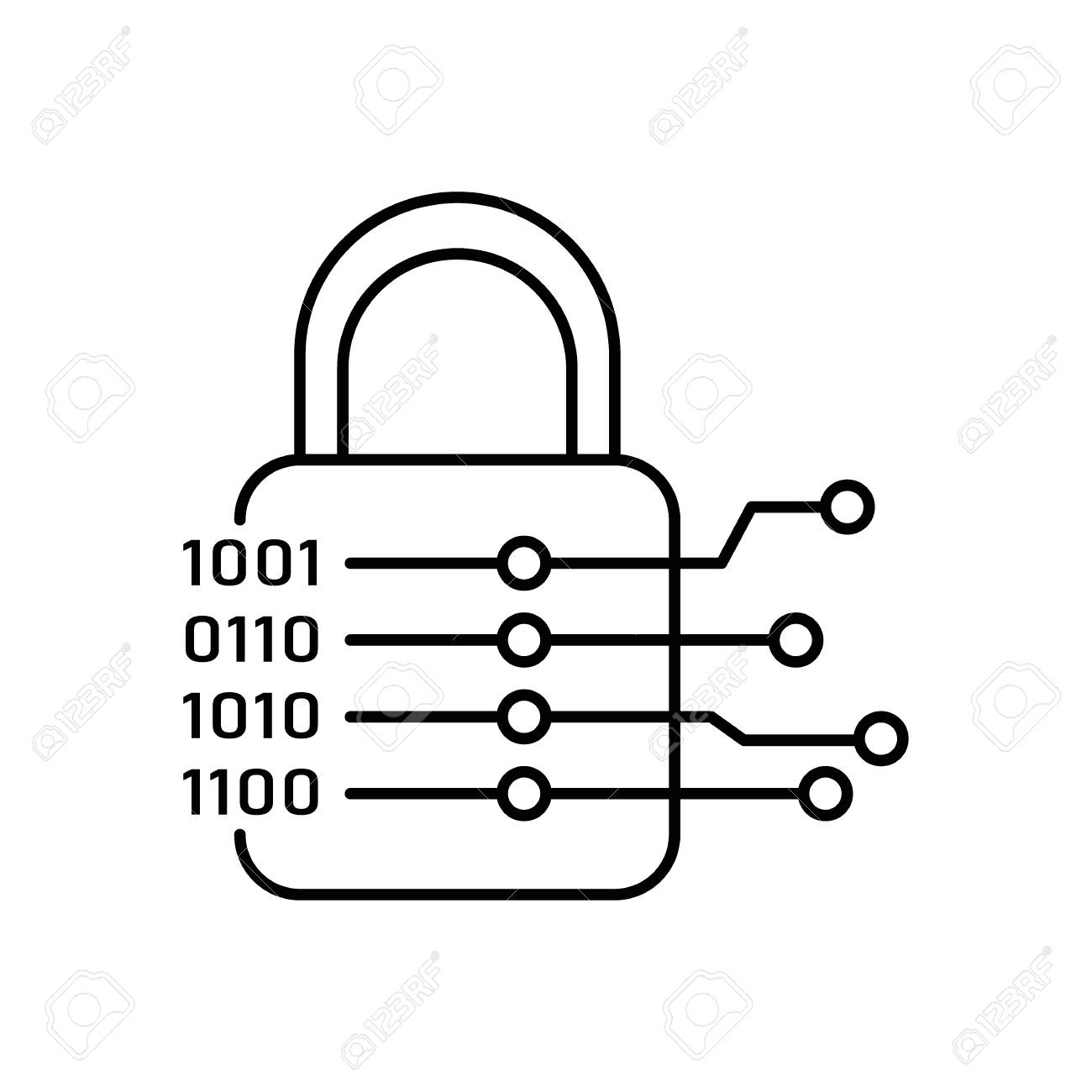 Cryptography Icon Outline Illustration Of Cryptography Vector Royalty Free Cliparts Vectors And Stock Illustration Image 97443325
