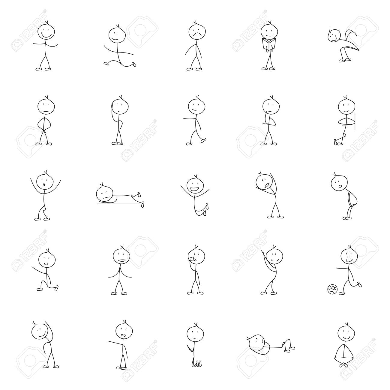 Hand drawn stickman collection Royalty Free Vector Image