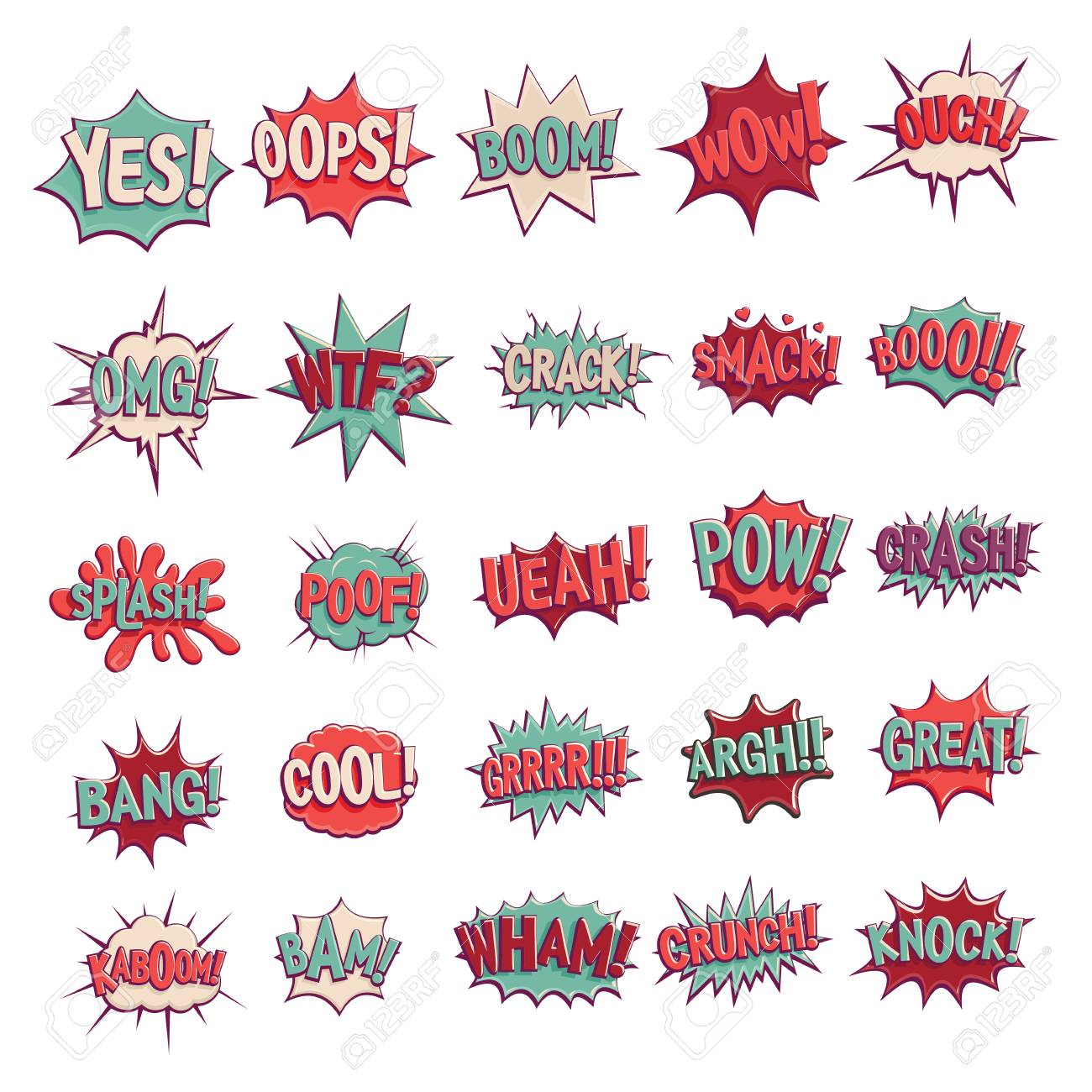 Comic Sound Effects In Retro Pop Art Vector Style. Sound Bubble Speech With Word And Comic Cartoon Expression Sounds Isolated On White Background Illustration Royalty Free SVG, Cliparts, Vectors, And Stock Illustration. Comic Sound Effects In Retro Pop Art Vector Style. Sound Bubble Speech With Word And Comic Cartoon Expression Sounds Isolated On White Background Illustration Royalty Free SVG, Cliparts, Vectors, And Stock Illustration.
