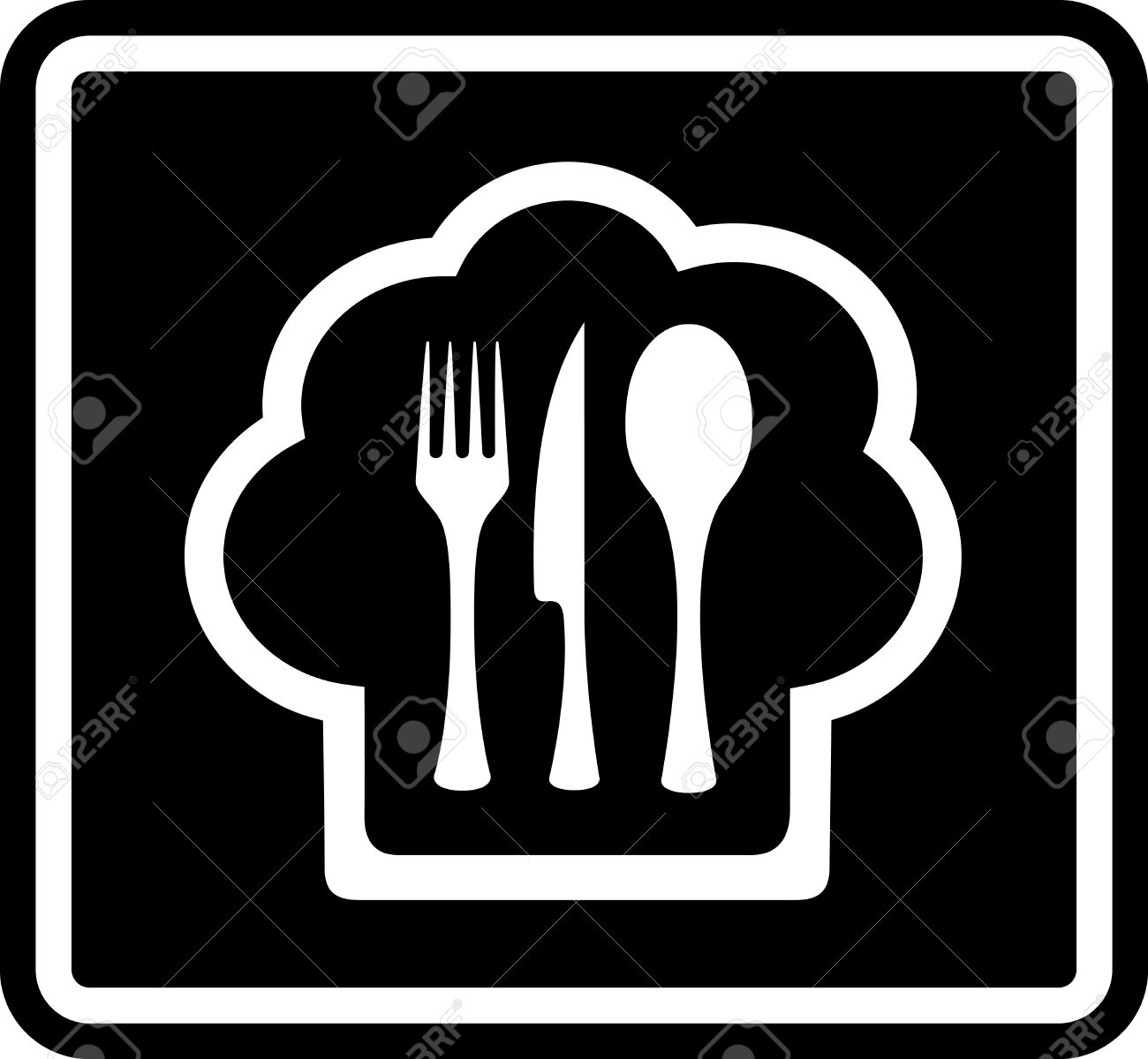 黒料理レストラン メニュー記号のアイコンのイラスト素材 ベクタ Image