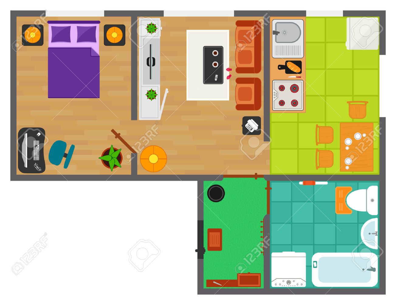 plan de maison vue de dessus