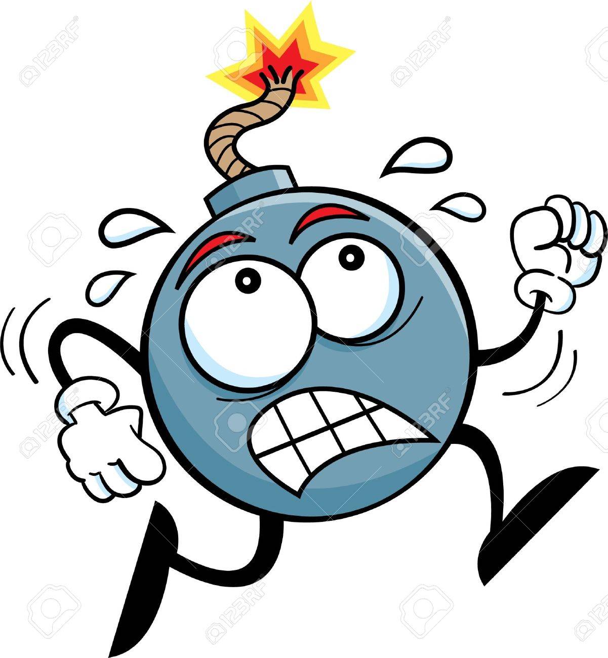 Illustration De Dessin Anime D Une Bombe En Cours D Execution Clip Art Libres De Droits Vecteurs Et Illustration Image