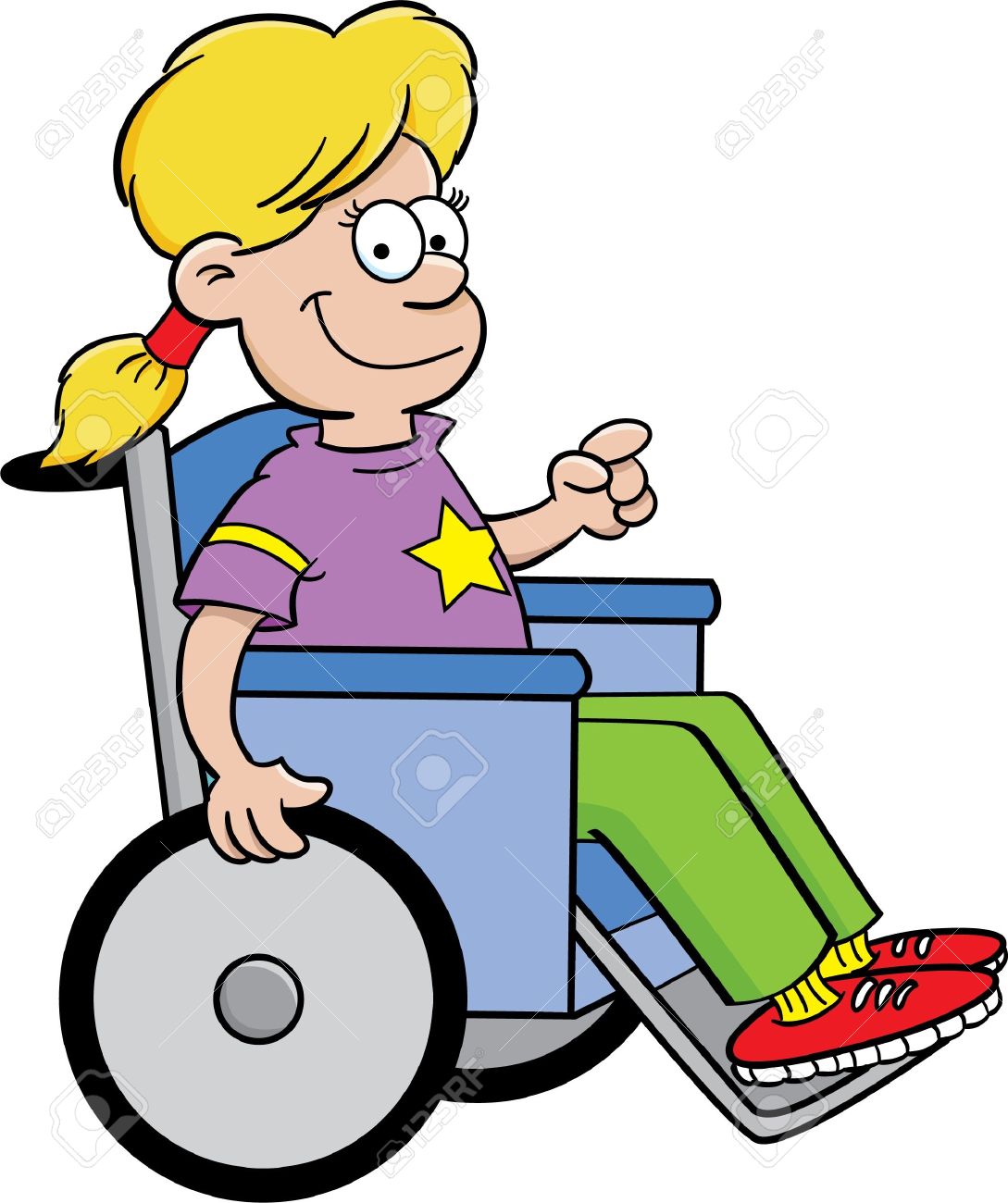 Cartoon Illustration Eines Madchens In Einem Rollstuhl Lizenzfrei Nutzbare Vektorgrafiken Clip Arts Illustrationen Image