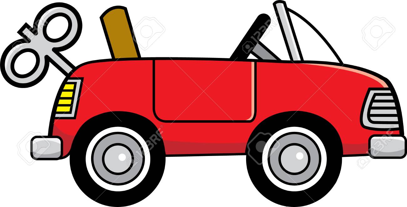 De Dibujos Juguete Un Cuerda Ilustración Animados Coche VqzpSUM