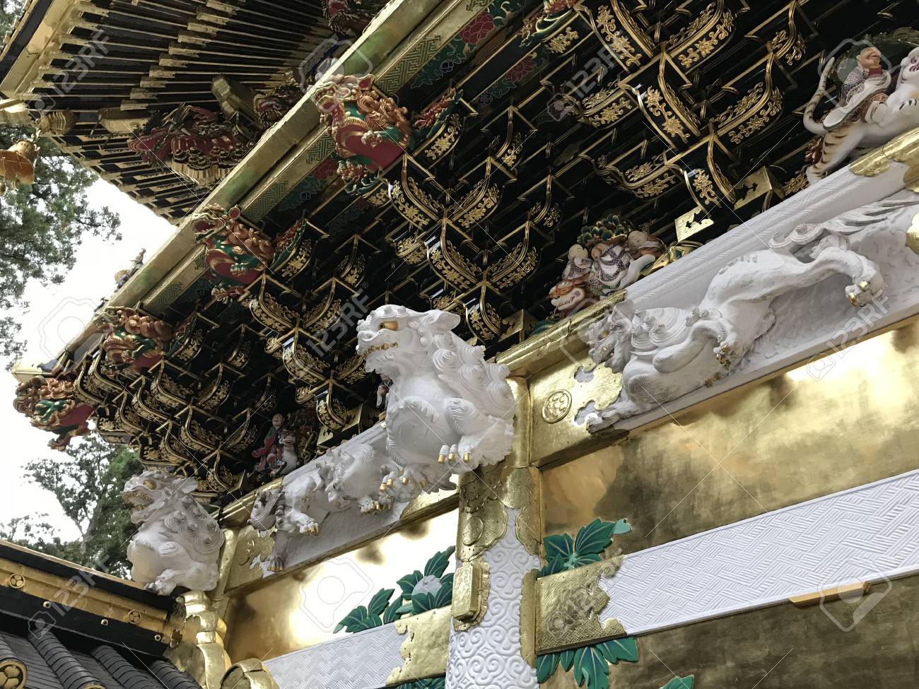 日本の日光東照宮の陽明門 (宮廷の正門) のアート詳細。 の写真素材