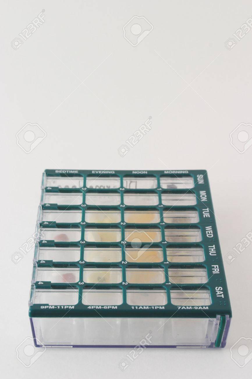 organizer for medications with compartments for keeping track