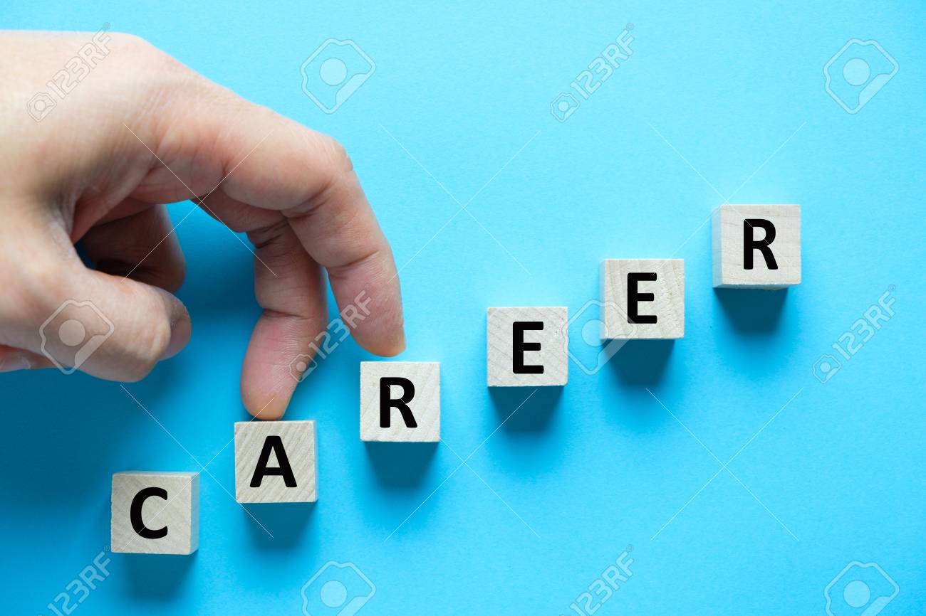 Wooden blocks arranged in stair shape with word career for career growth conceptual - 111460488 Wooden blocks arranged in stair shape with word career for career growth conceptual - 111460488