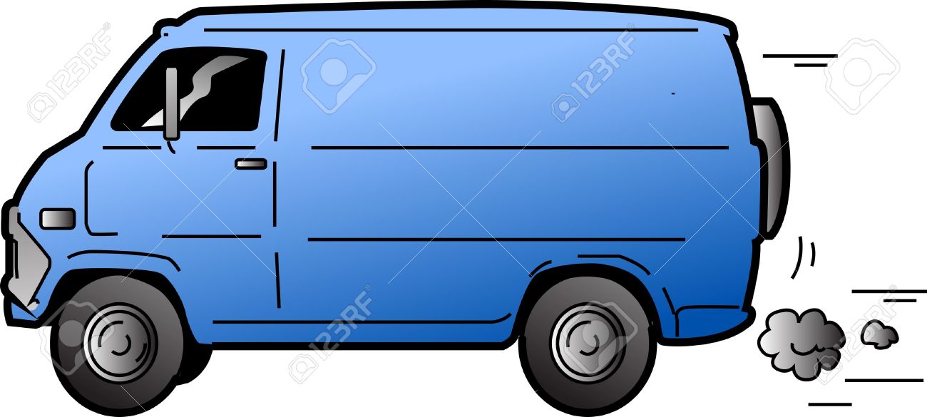 light blue van
