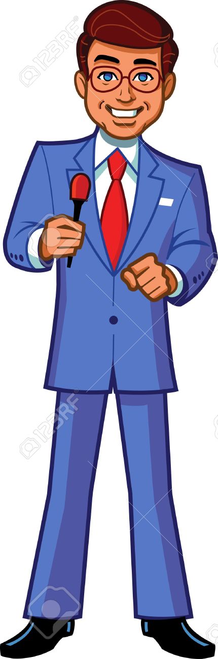 TV Game Show Host Announcer Reporter News Anchorman Stock Vector TV Game Show Host Announcer Reporter News Anchorman Stock Vector