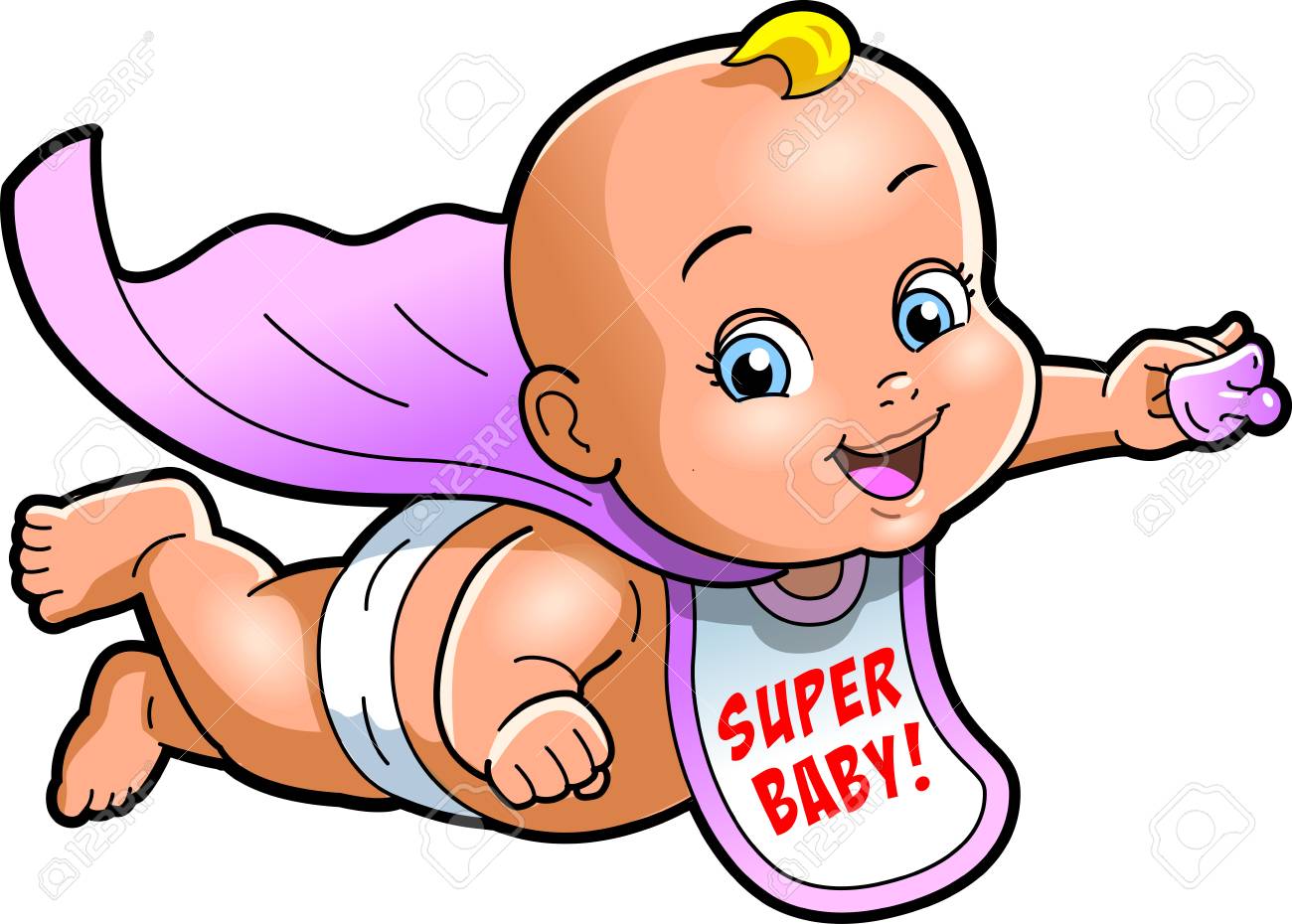 super baby cartoon clipart vector stock clipart