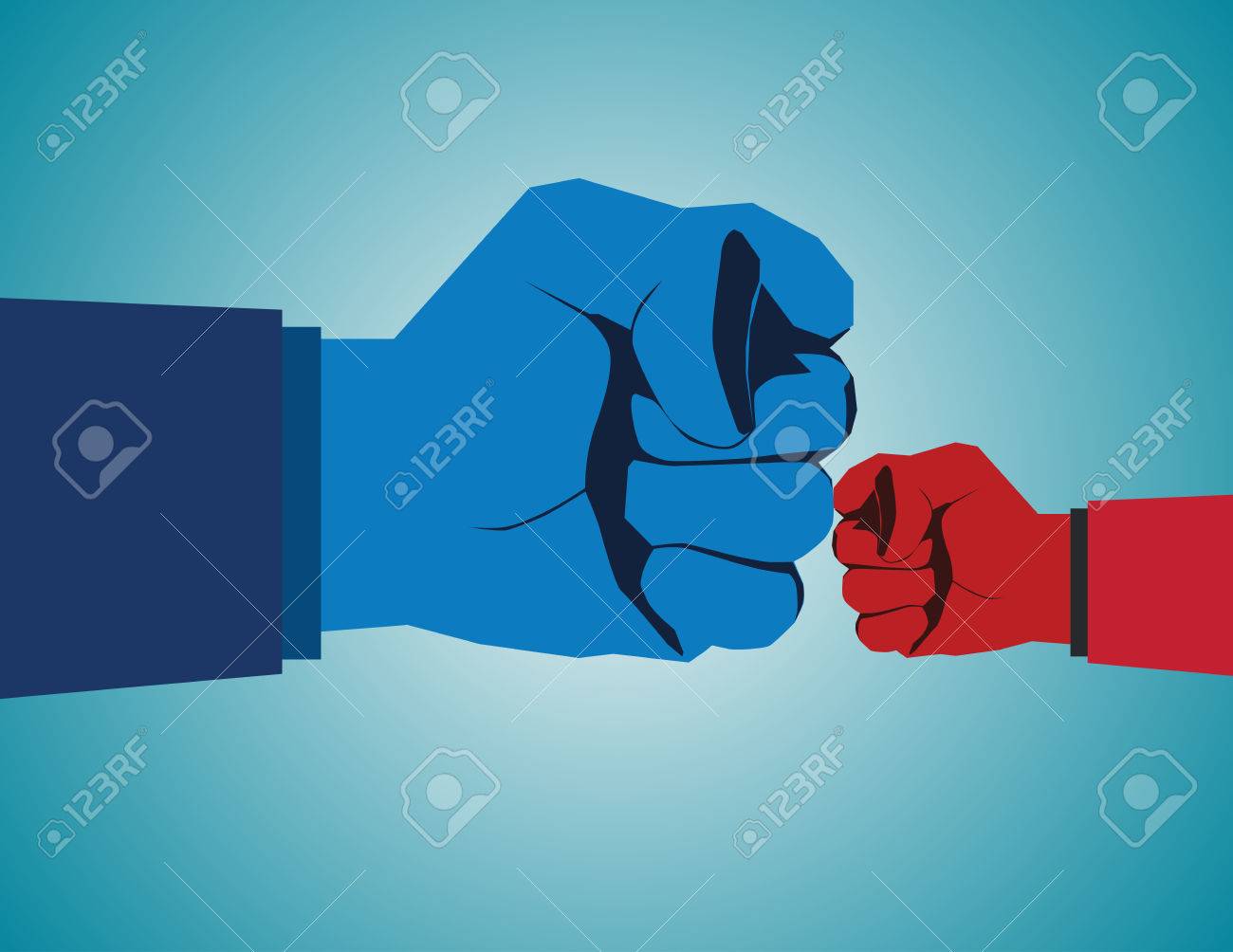 大 小の間の競争 勇気をもって挑戦を克服 平面ベクトル のイラスト素材 ベクタ Image