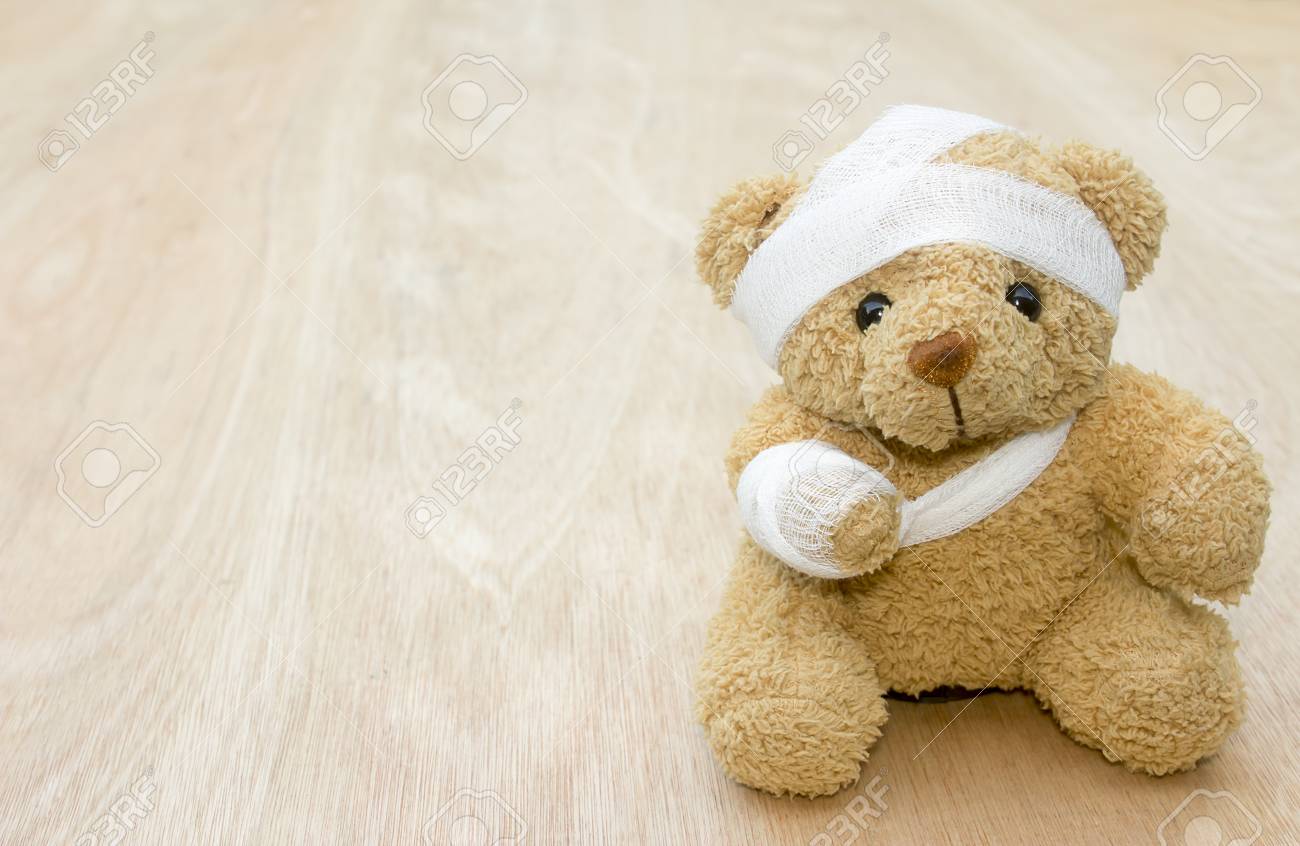 broken arm teddy bear