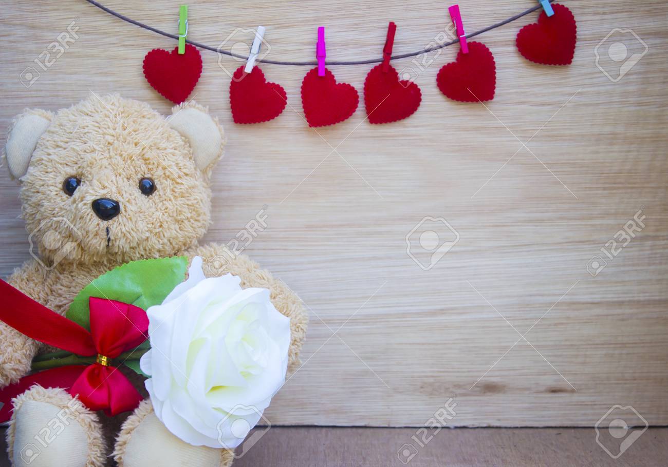 white rose teddy