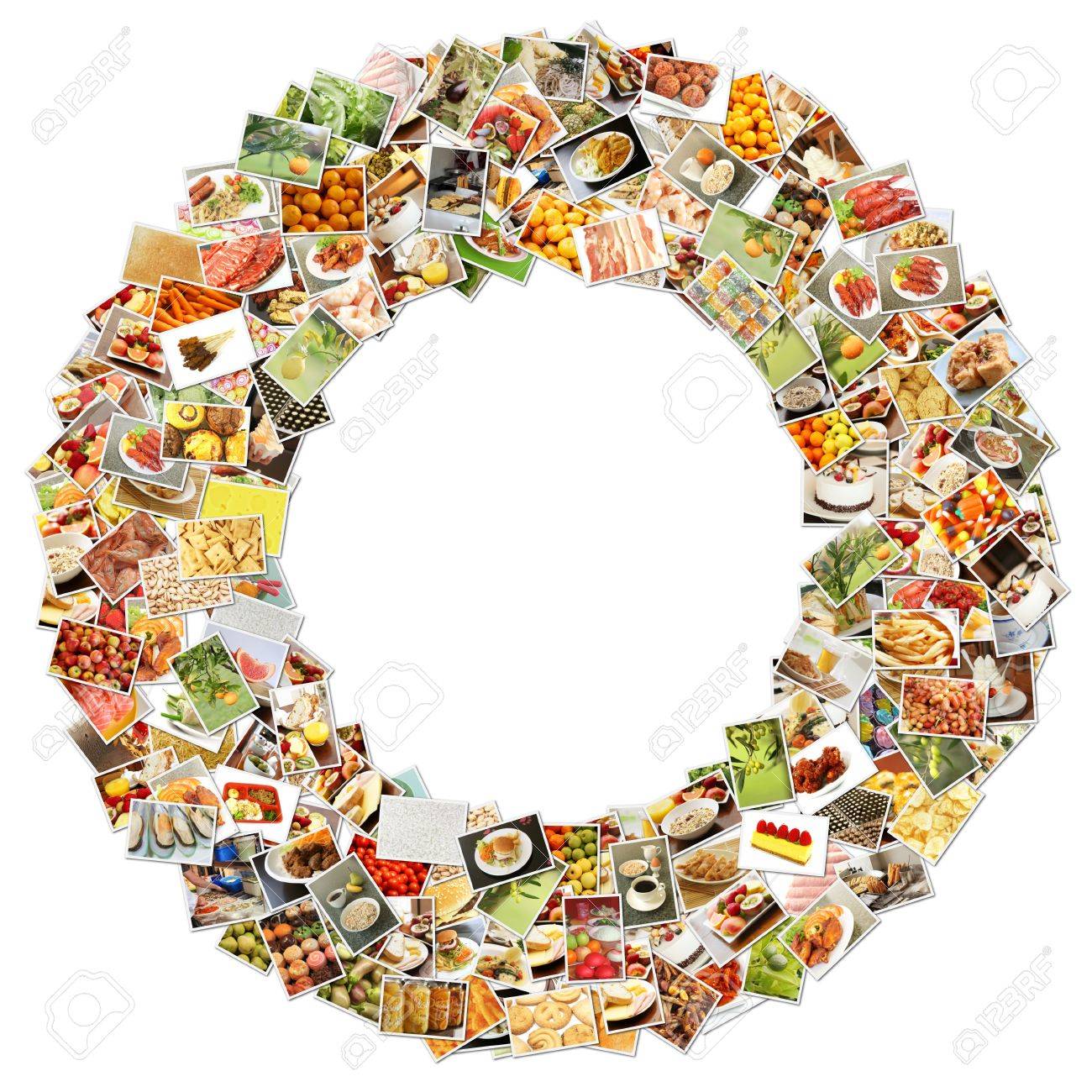 食べ物アート O 小文字形状コラージュ抽象 の写真素材 画像素材 Image