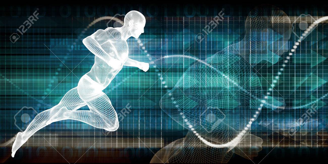 フィットネス技術とスポーツ データ概念の背景を監視 の写真素材 画像素材 Image