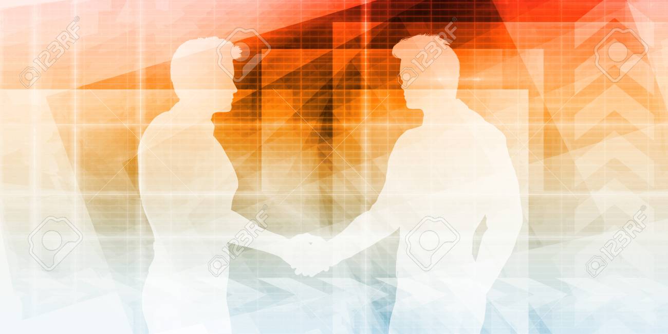 シルエット イラストのコンセプトに握手するビジネスマン の写真素材 画像素材 Image