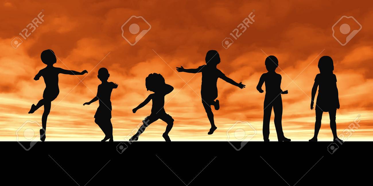 子供時代の思い出と グループで遊んでいる子供たち の写真素材 画像素材 Image